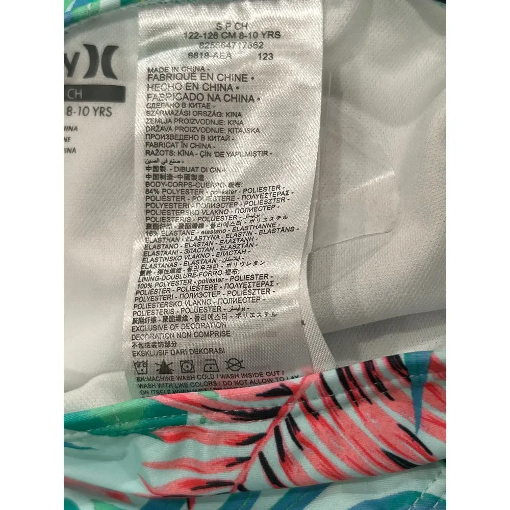 Hurley Girls Swim 2 Piece Bikini Set Pink Punch‎ Size S